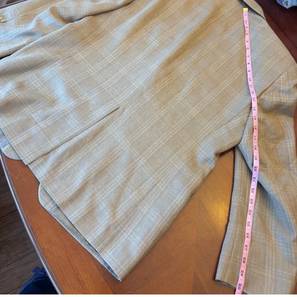 Lauren‎ Ralph Lauren | Made in Canada | Mens 40S | Silk Wool Blazer | Glen Plaid